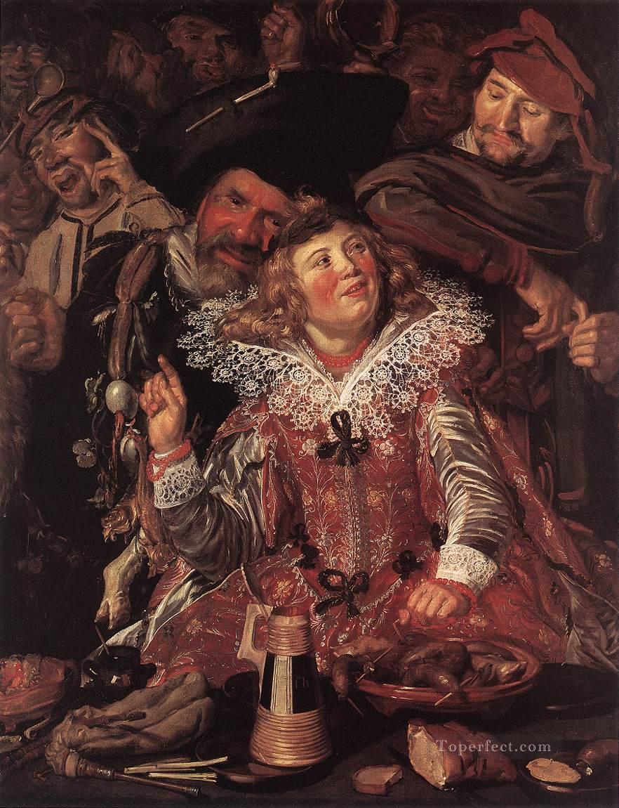 Shrovetide Revellers portrait Dutch Golden Age Frans Hals Oil Paintings